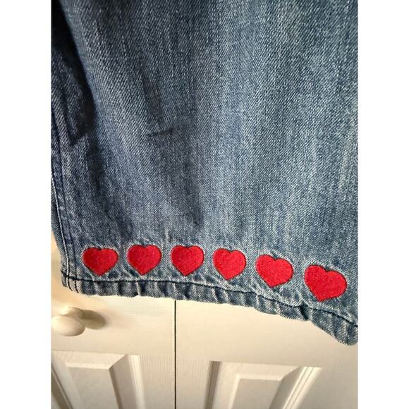 Y2k Gymboree Girls Jeans with Hearts Size 12 - Picture 2 of 5